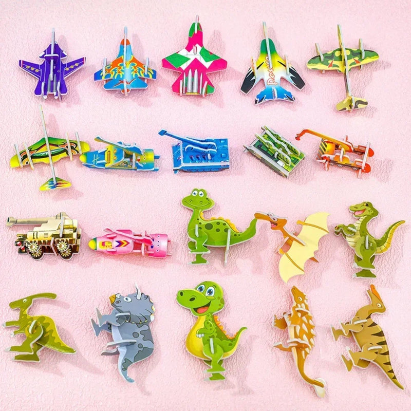 1pc Children's 3D DIY Puzzles Cute Cartoon Dinosaur Puzzle for Early Childhood Education Game Gift Toys