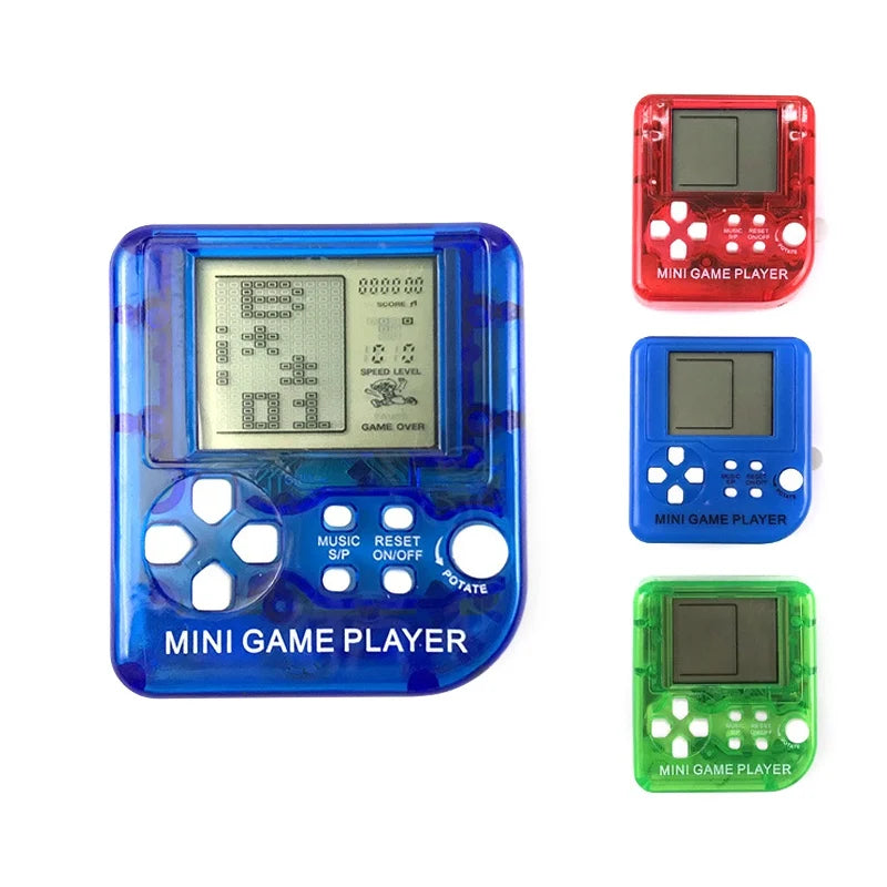 Mini Handheld Game Players Machine Pocket Game Console Built-in 23 Games Use for Key Chain Ring Holder Kids Gift