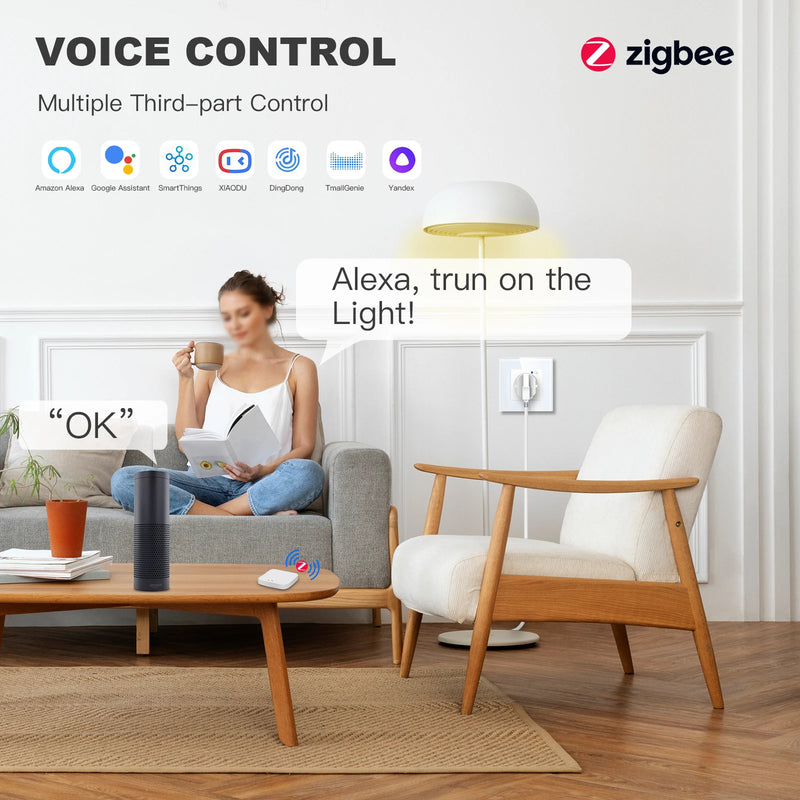 BSEED Tuya Zigbee Smart Gateway Hub Wireless Home Bridge Wifi Switch Remote Controller Work With Smart Life Alexa Google Home