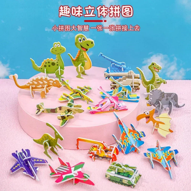 1pc Children's 3D DIY Puzzles Cute Cartoon Dinosaur Puzzle for Early Childhood Education Game Gift Toys