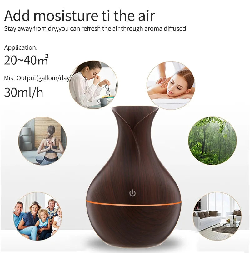 200ml Essential Oil Diffuser Air Humidifier USB Mist Maker Mini Humidificador with Colorful Light for home car Water Sprayer