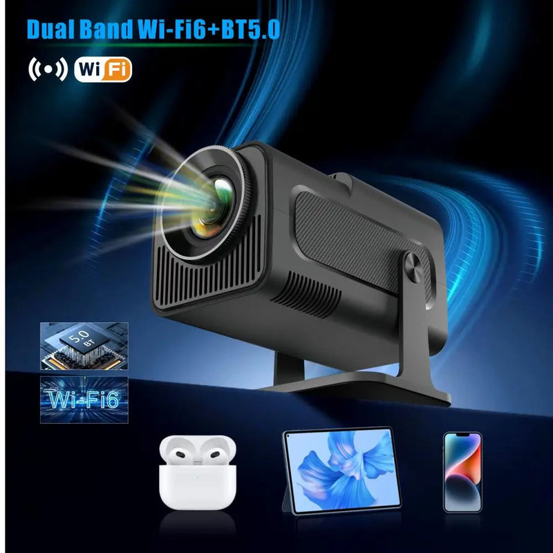 Salange Smart Android11 HY320 Projector 4K WiFi6 BT5 390ANSI Full HD 1080P Home Cinema Outdoor Portable for Phone