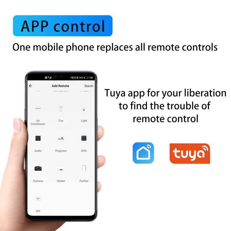 Tuya WiFi IR Remote Control Tuya Smart Home Remote Controller for TV DVD Air Conditioner AUD Works with Alexa Google Home