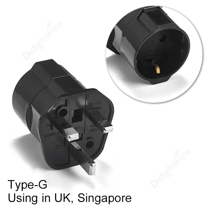 UK Plug Adapter Korea KR Euro European EU To UK British Travel Adapter 3Pin Plug Type G EU AC Converter Socket Power Adaptor