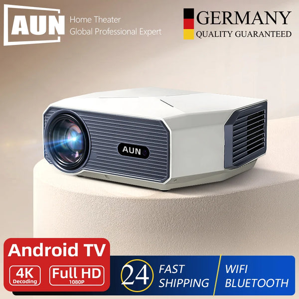 AUN A004 Pro Android Projector Portable Full HD Home Cinema 4K Movie Decode 1080P VideoProjector Electric Focus 3D MINI Theater