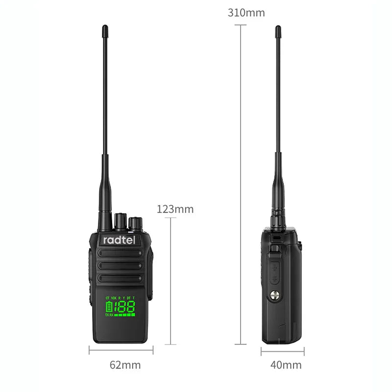 Radtel RT-493 10w IP67 Waterproof UHF 400-470Mhz Business Two Way Radio 199Ch Fast Copy Frequency Walkie Talkie usb-c