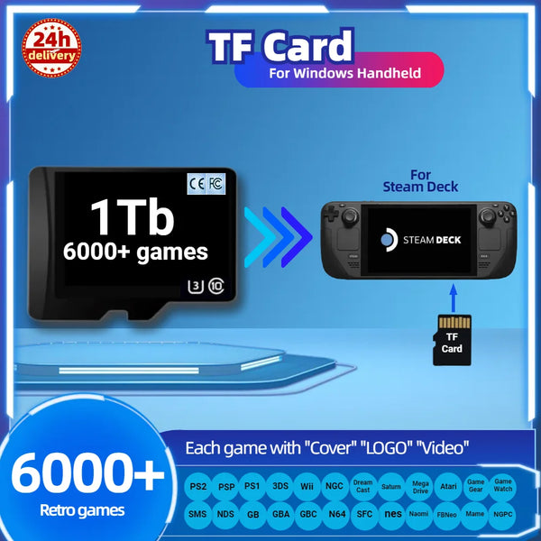 TF Game Card For Steam Deck Memory Classic Retro Games PS2 Portable Console Handheld Pre-install Pegasus G In Windows 1T 512G