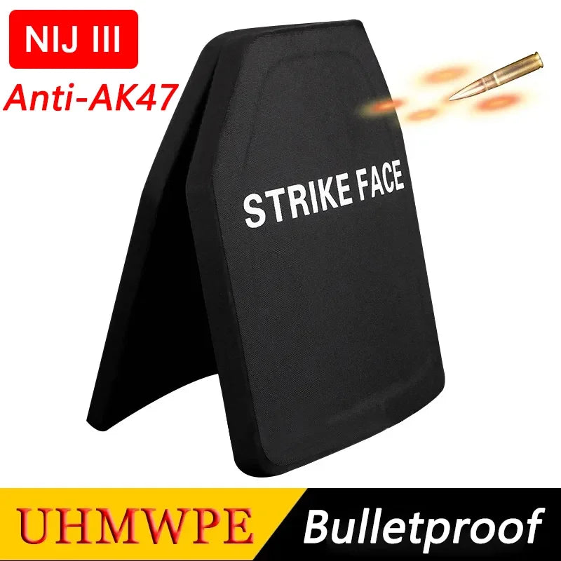 10X12 Inches NIJ III Bulletproof Plate  Stand Alone Pure PE Light Weight Anti AK47 MSC 7.62mm Ballistic Panel