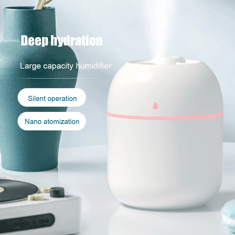 220ML Air Humidifier Ultrasonic Mini Car Aroma Diffuser Portable USB Essential Oils Purifiers LED Lamp Home Fragrance Products