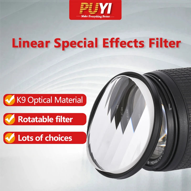 Camera Filter Photography Foreground Blur Film Photography Props 77/82mm Glass Linear Filter Camera Accessories Prism FX Filte