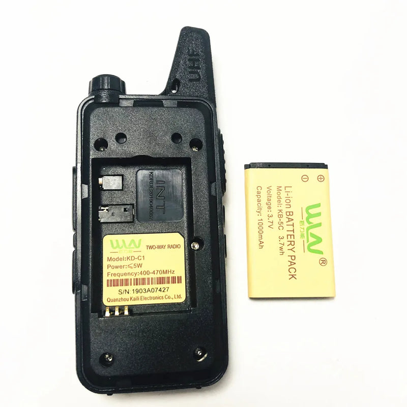 2pcs WLN KD-C1 MINI Handheld Transceiver KD C1 Two Way Radio Ham Communicator Radio Station Mi-Ni Walkie Talkie