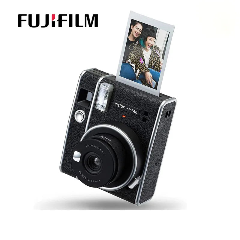 New Fujifilm Instax Mini 40 Instant Camera Black And Fuji Film Photo Paper / Fuji Ffilm Black And White Time Film Photo Paper