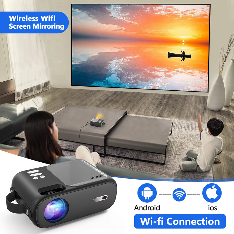 HORLAT Mini Beamer Portable Projector Full HD 1080P Video 5G Dual WiFi 9800Lumens Pocket Proyector Home Theater Beamer Outdoor