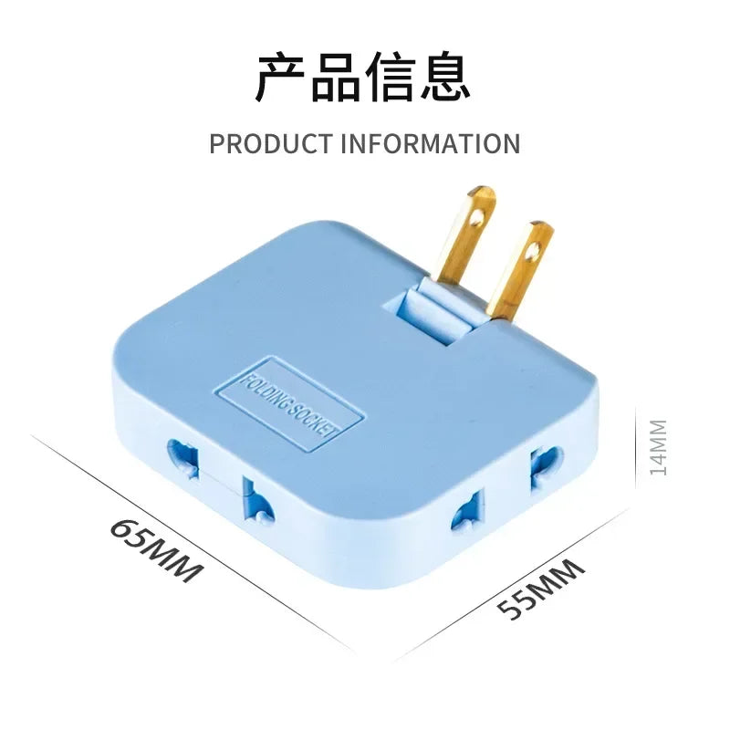 EU Plug 180 Degree Rotatable Socket Converter 3 in 1 US Extension Plug Multi-Plug Mini Slim Wireless Outlet Adapter Sockets