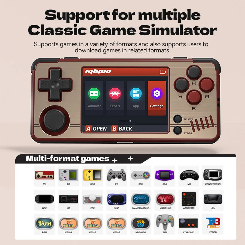 MIYOO A30 Handheld Game Console 2.8'' IPS Screen Linux System 2.4Gwifi Classic Retro Video Console Vibration Motor Player Gifts