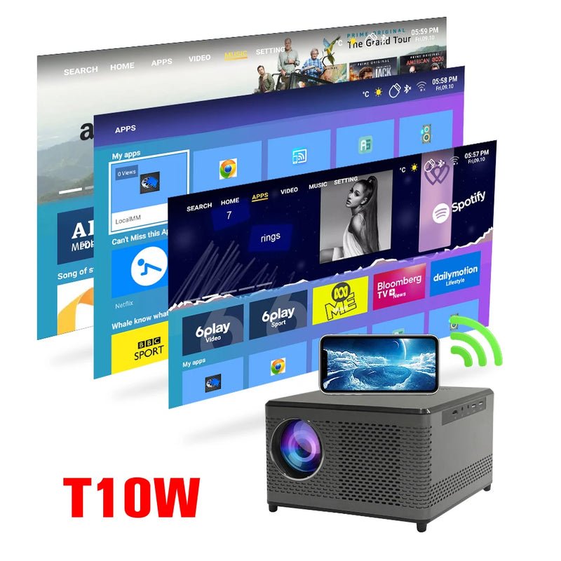 New Touyinger T10 full HD projector for home theater 9000 lumens Miracast Wifi mirroring USB Speaker 1080P LED Projectors