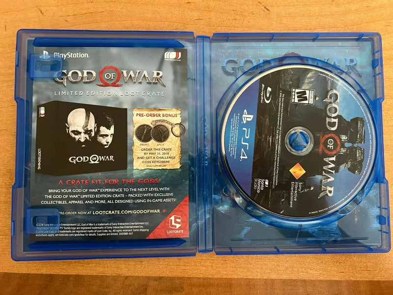 God Of War PS4 Original Closed Case Security Strips Blueray Game